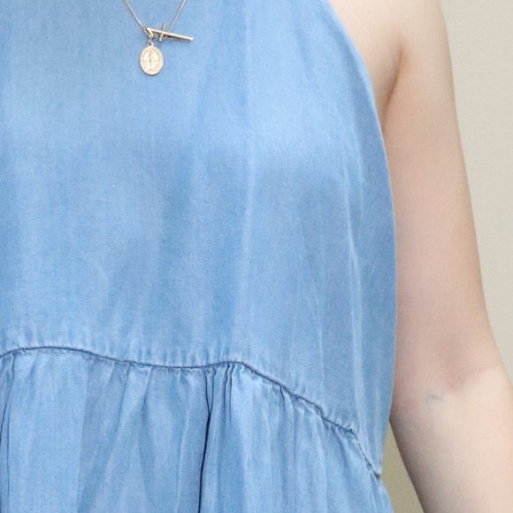 Blue Halter Denim Dress - Picture 4 of 4